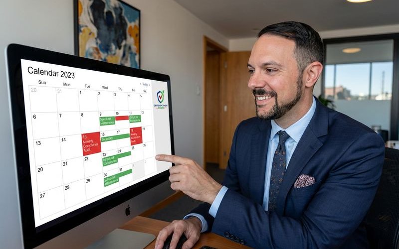 Compliance monitoring calendar